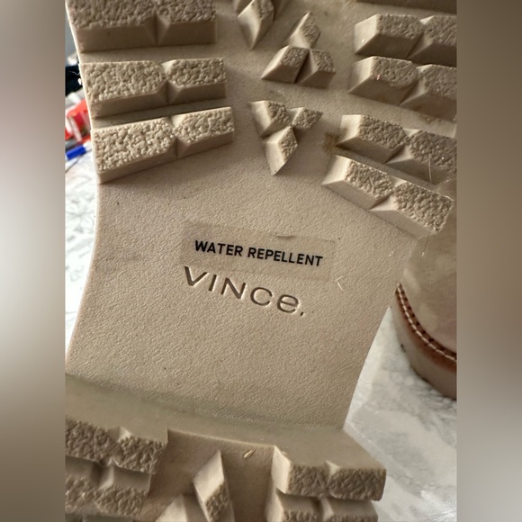 Vince Women's Cabria Lace Up Lug Sole Boots in Farro Size 10M water repellent - Picture 12 of 16